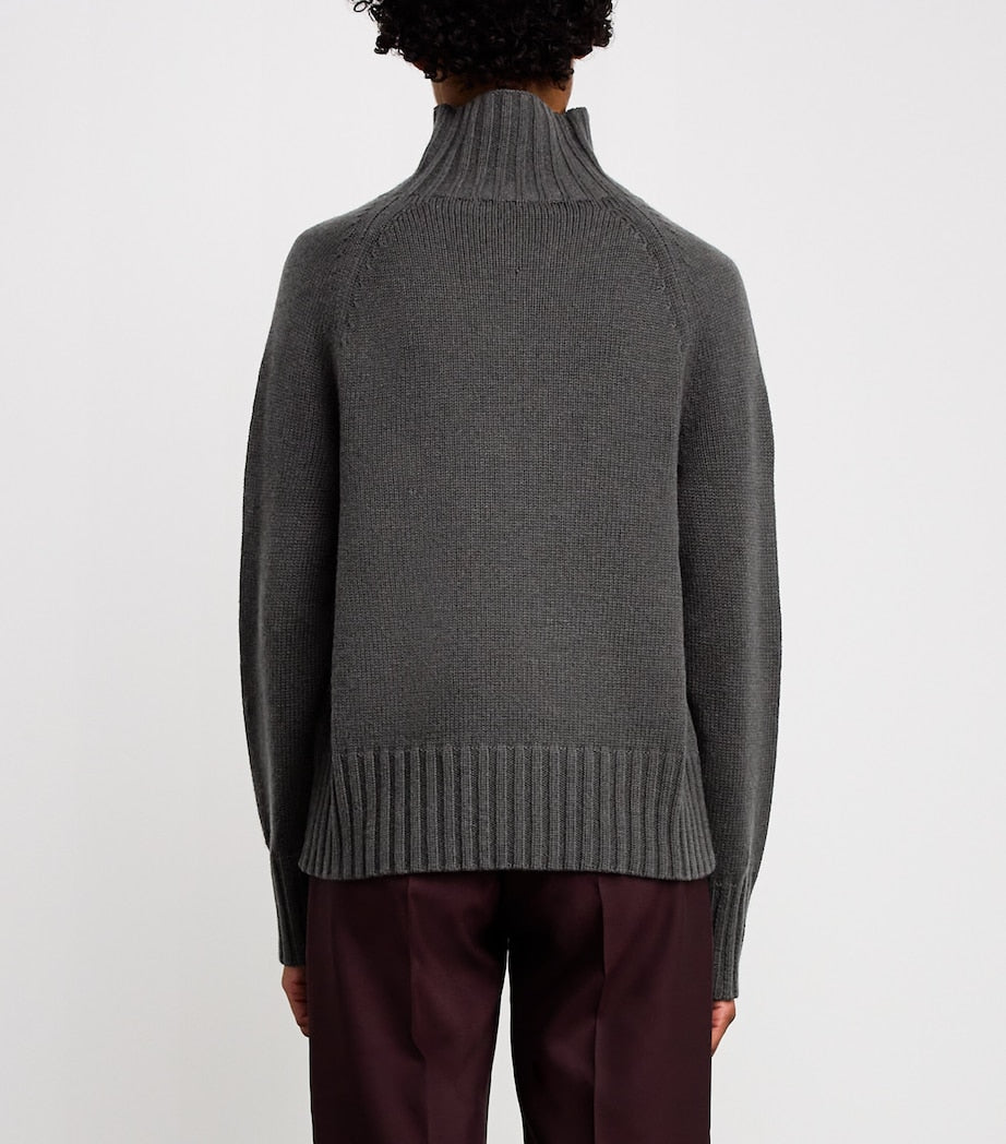 Green Wool-Cashmere Sweater