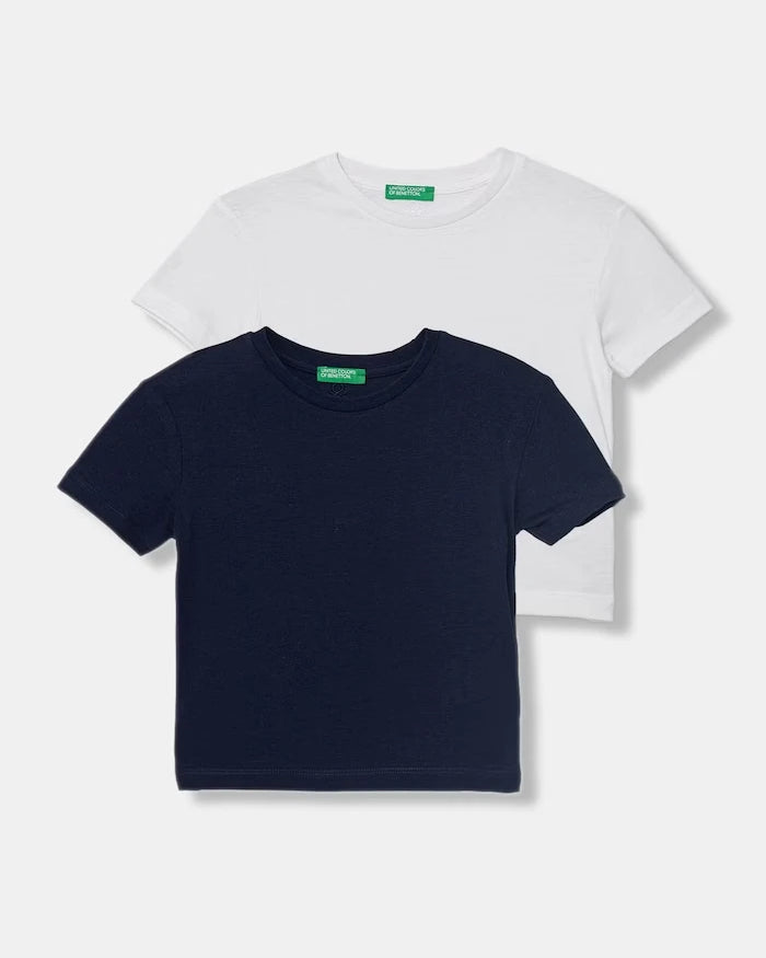 United Colors of Benetton Pamuklu Çocuk Tişörtü 2'li