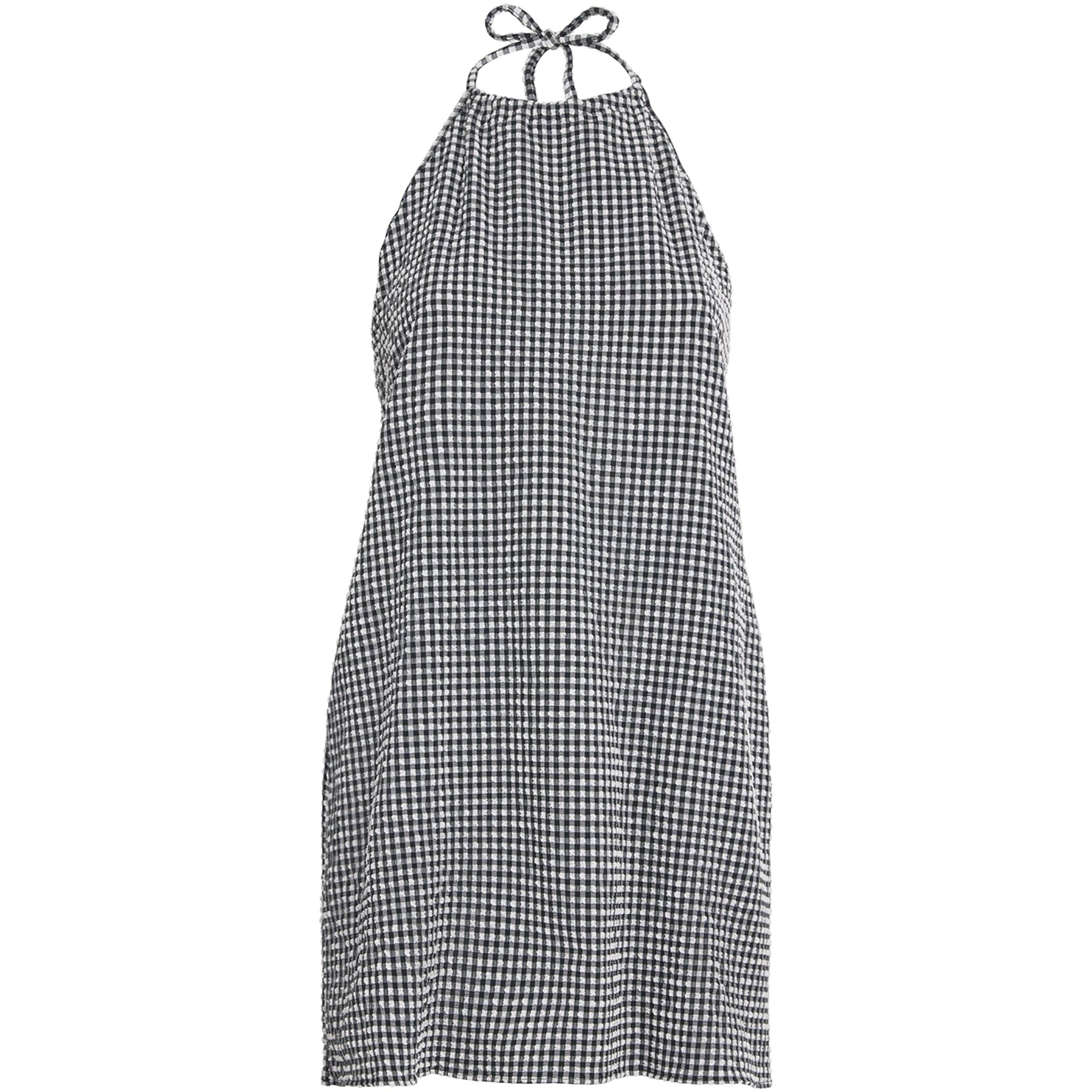 Hunza G Black Gingham Halterneck Mini Dress