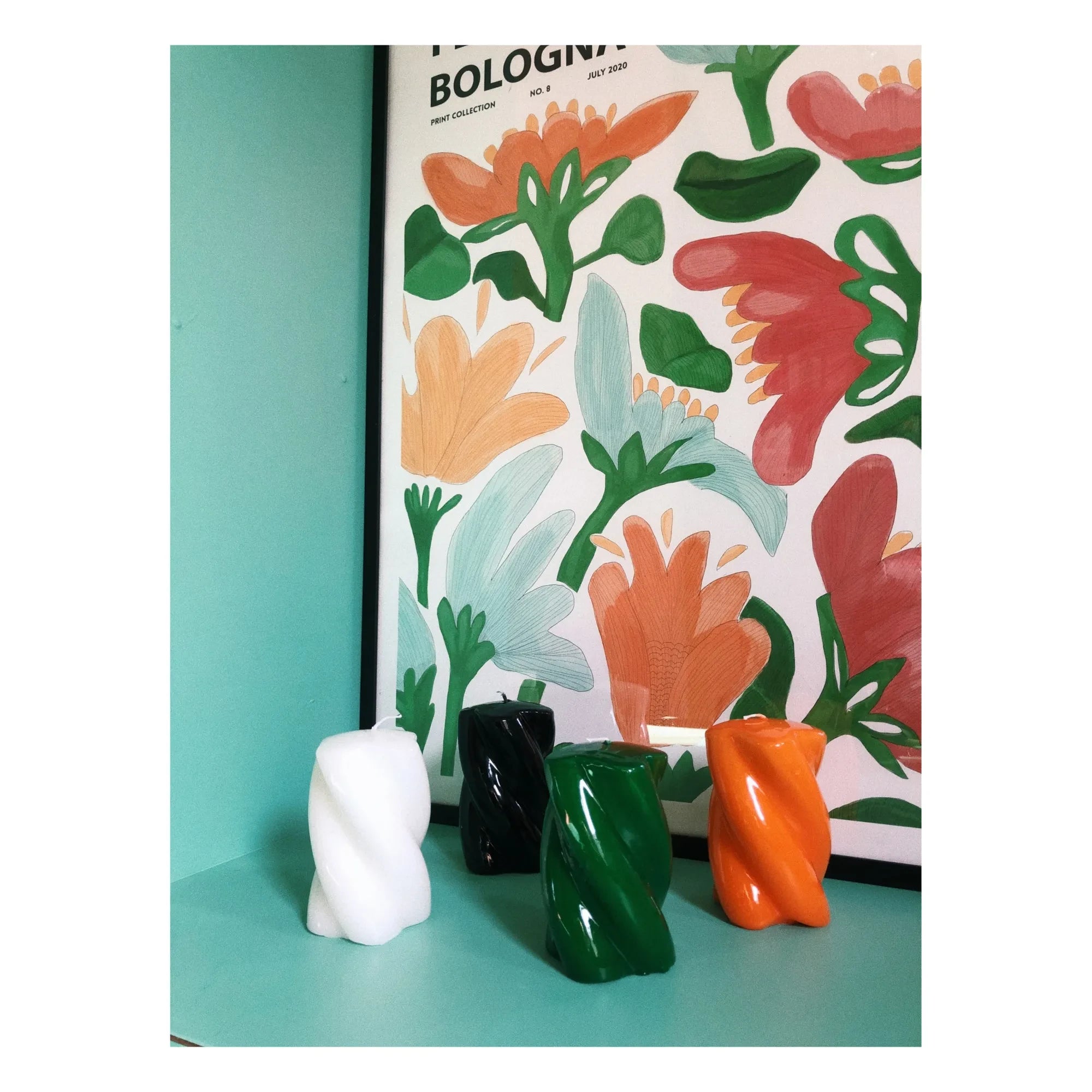 Anna + Nina - Blunt Twisted Candle - 9 cm | Orange