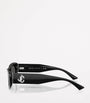 Jimmy Choo Black Oval Logo Sunglasses