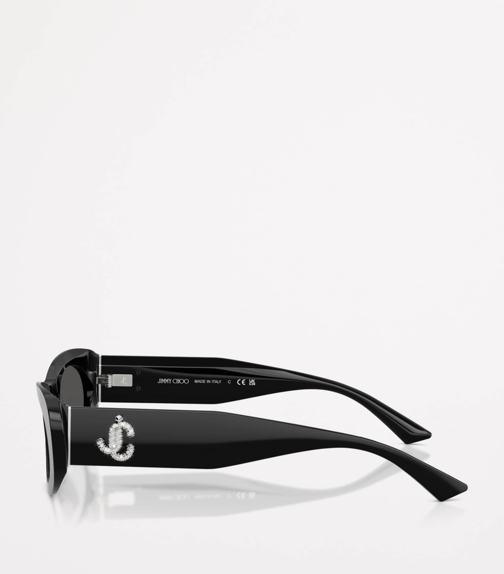 Jimmy Choo Black Oval Logo Sunglasses