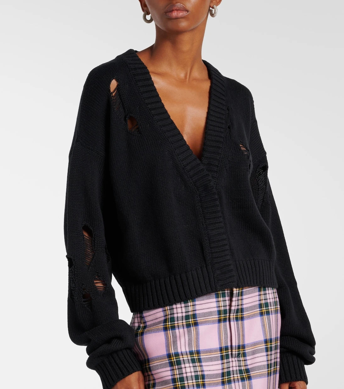 Area - Embellished cotton and cashmere cardigan