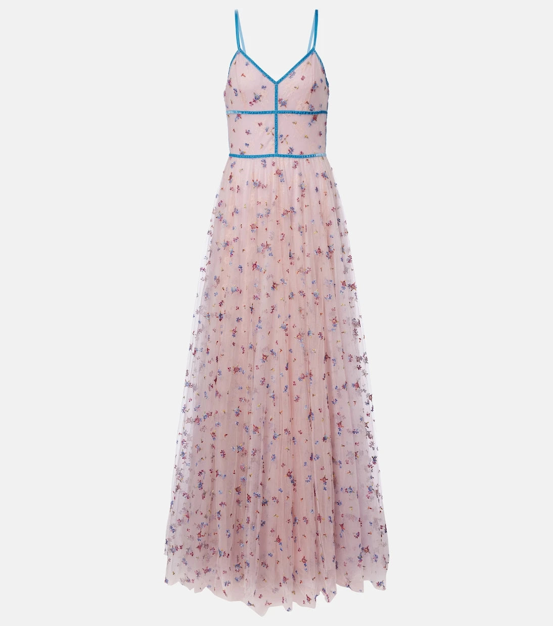 Costarellos - Floral lace-trimmed tulle gown