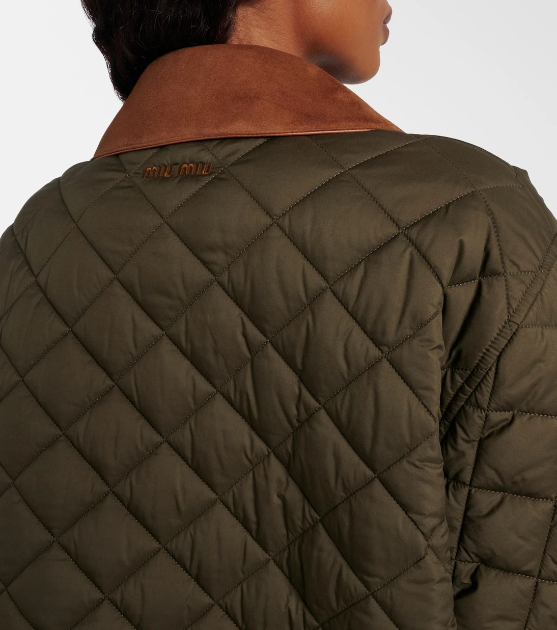 Miu Miu - Quilted leather-trimmed jacket