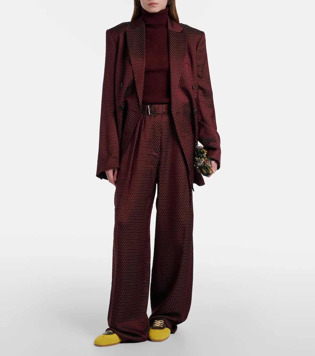 Dries Van Noten - Leather-trimmed suede sneakers