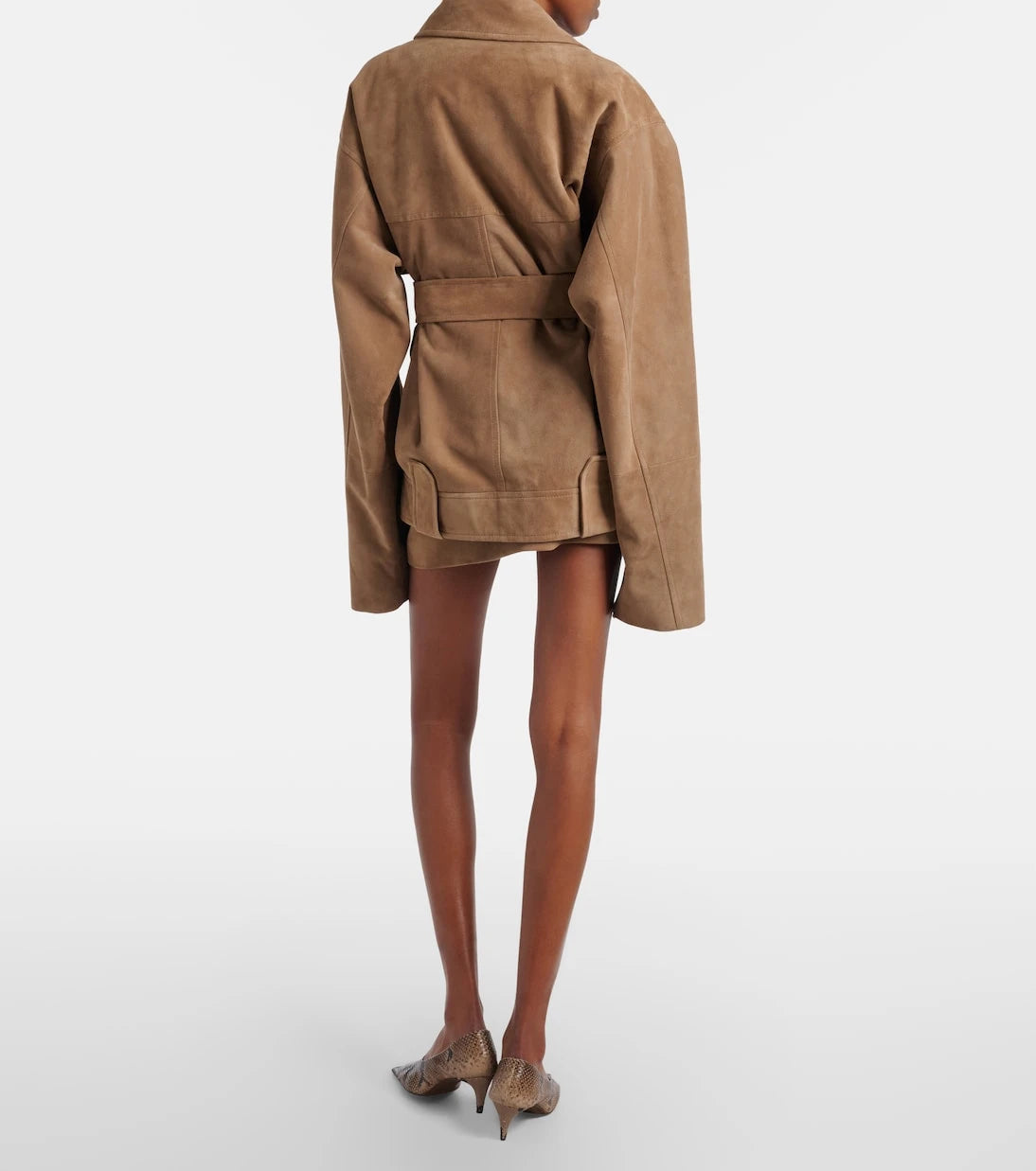 Khaite - Jett suede miniskirt