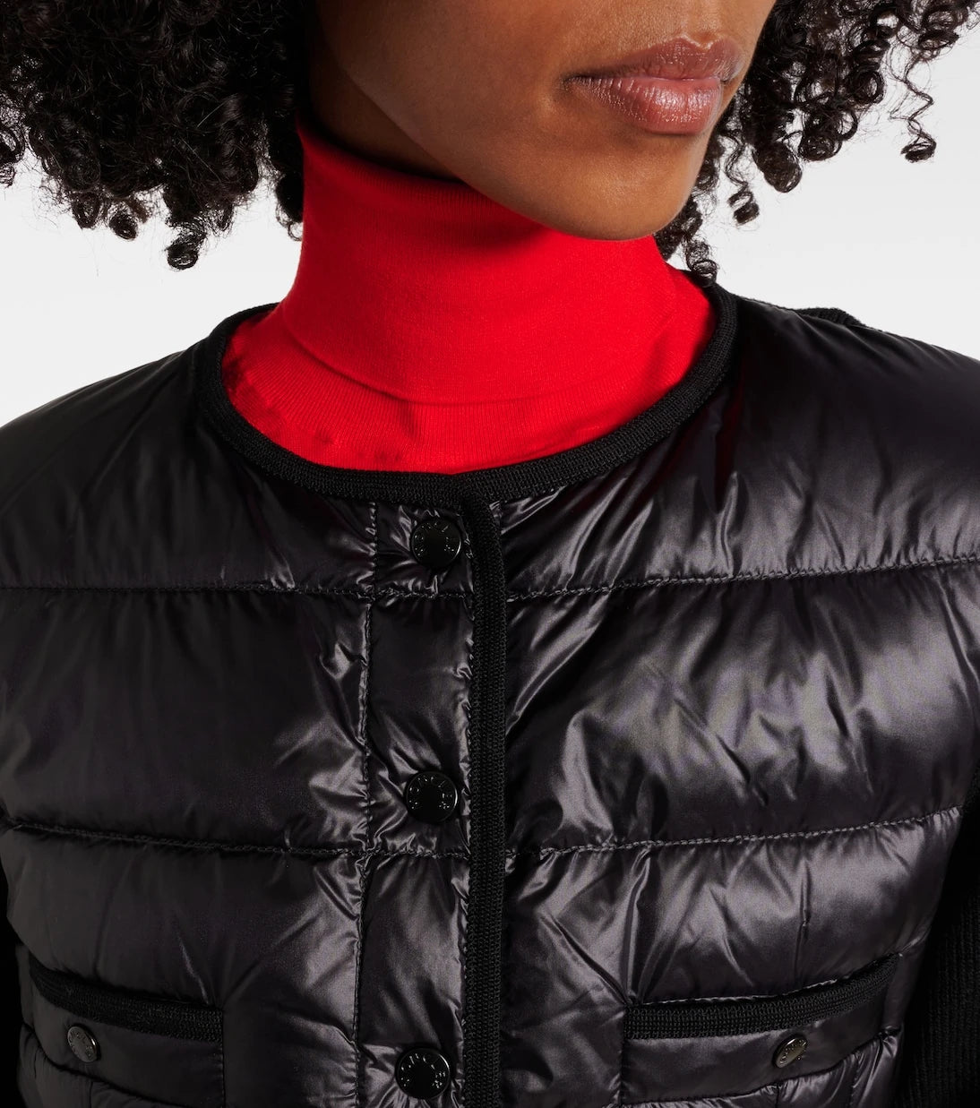 Moncler - Down-paneled virgin wool cardigan