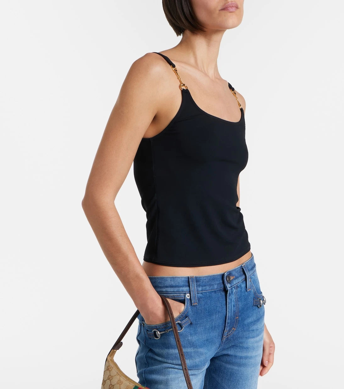Gucci - Horsebit crêpe jersey tank top