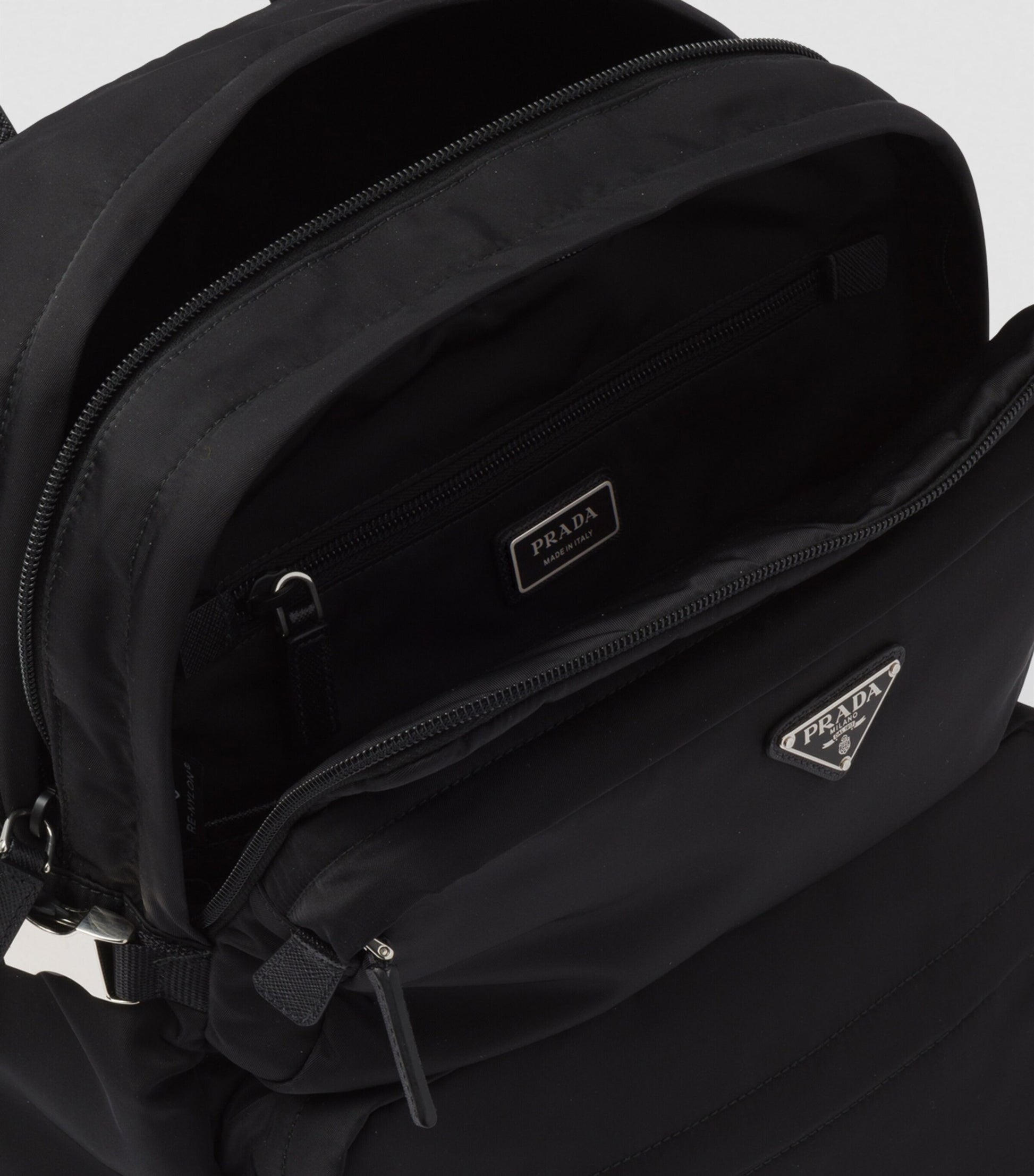 Re-Nylon and Leather Backpack