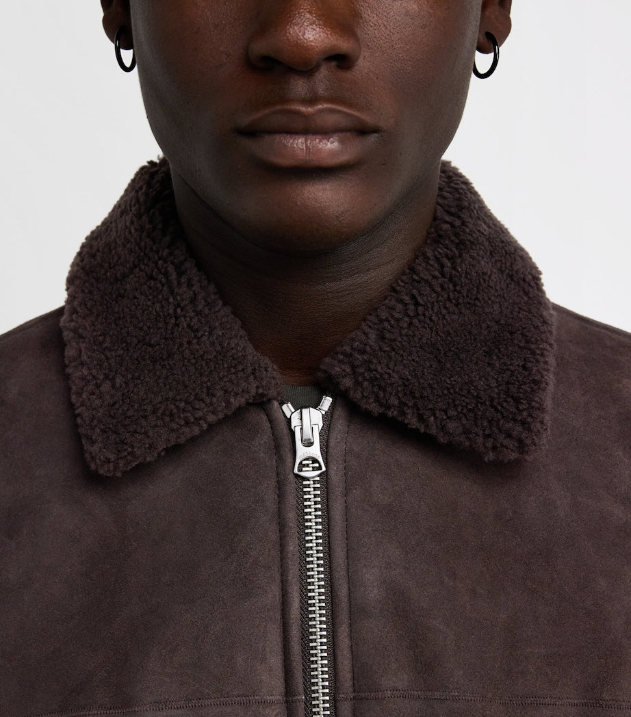 Rag & Bone Brown Shearling-Collar Jacket