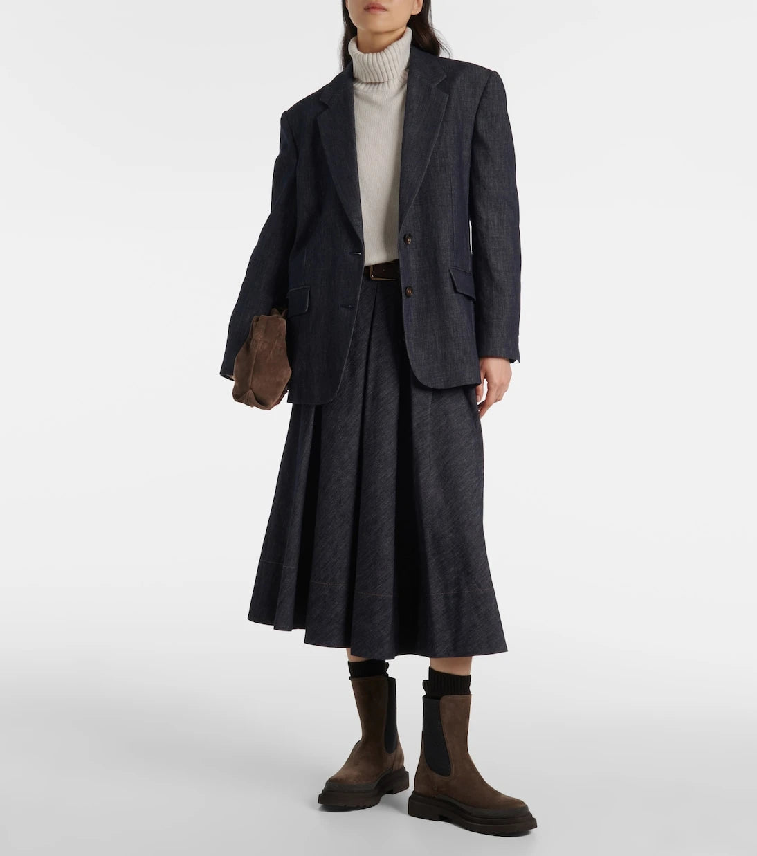 Brunello Cucinelli - Single-breasted denim blazer