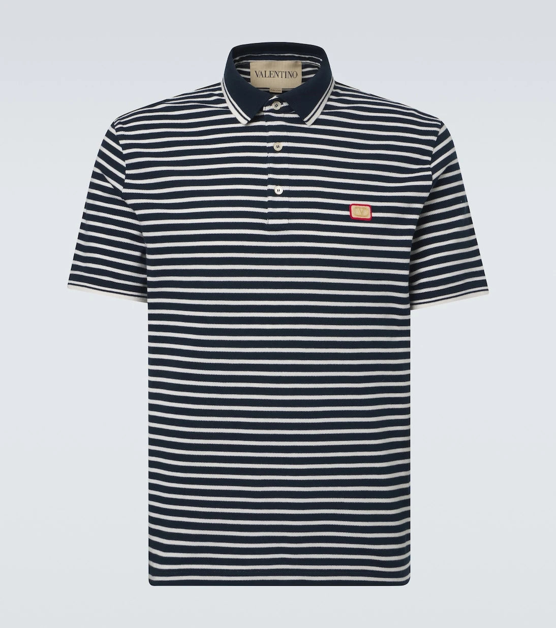 Valentino - VLogo striped cotton polo shirt