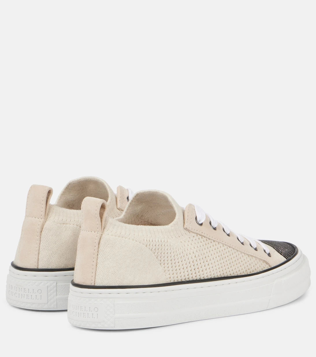 Brunello Cucinelli - Monili suede-trimmed low-top sneakers