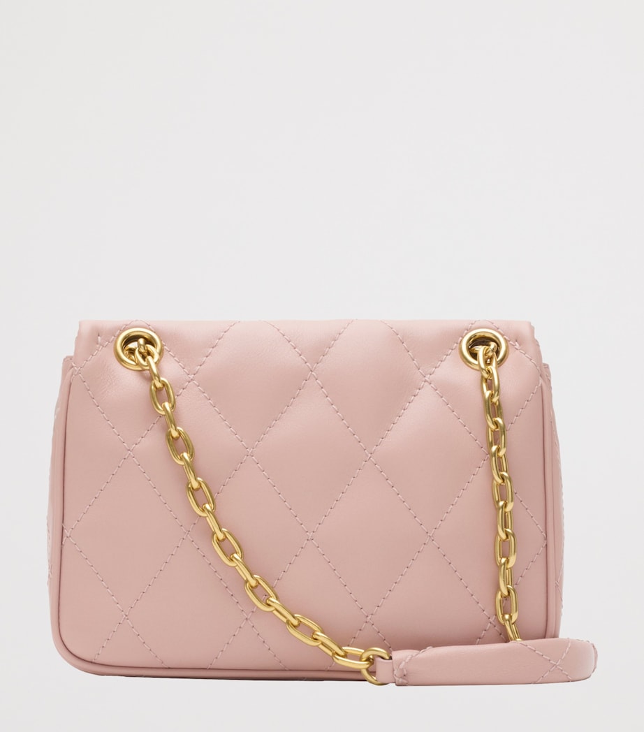 Pink Small Calfskin Strand Shoulder Bag