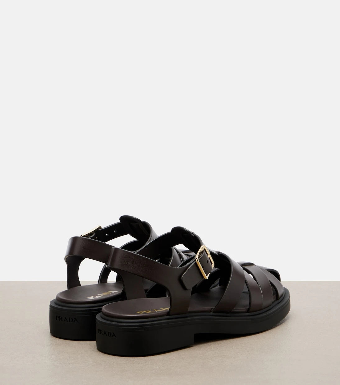 Prada - Deri balıkçı sandaletler