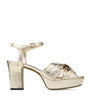 Jimmy Choo Gold Heloise 80 Leather Heeled Sandals
