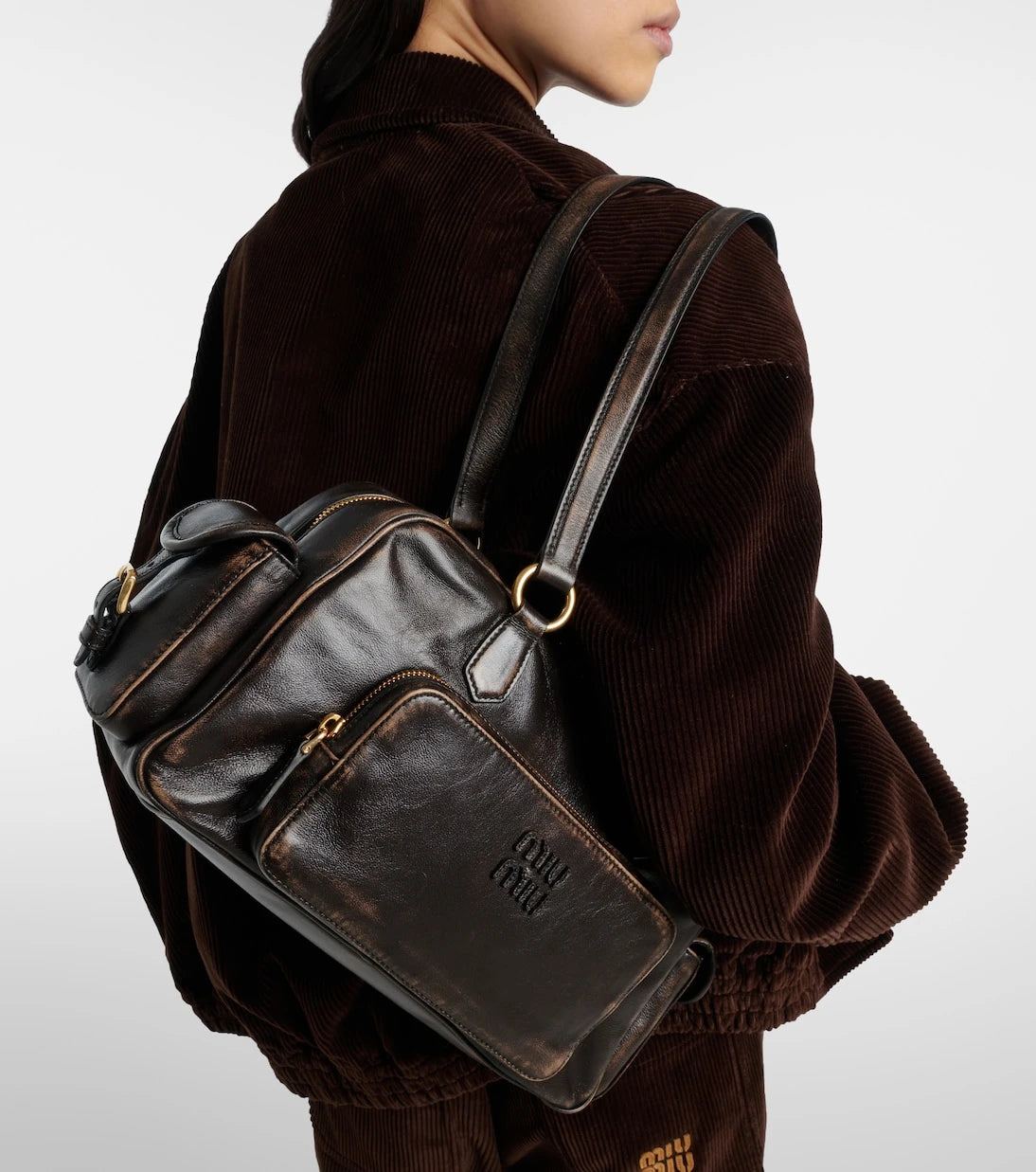 Miu Miu - Pocket leather shoulder bag