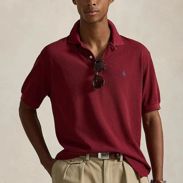 Памучна тениска с яка Polo Ralph Lauren