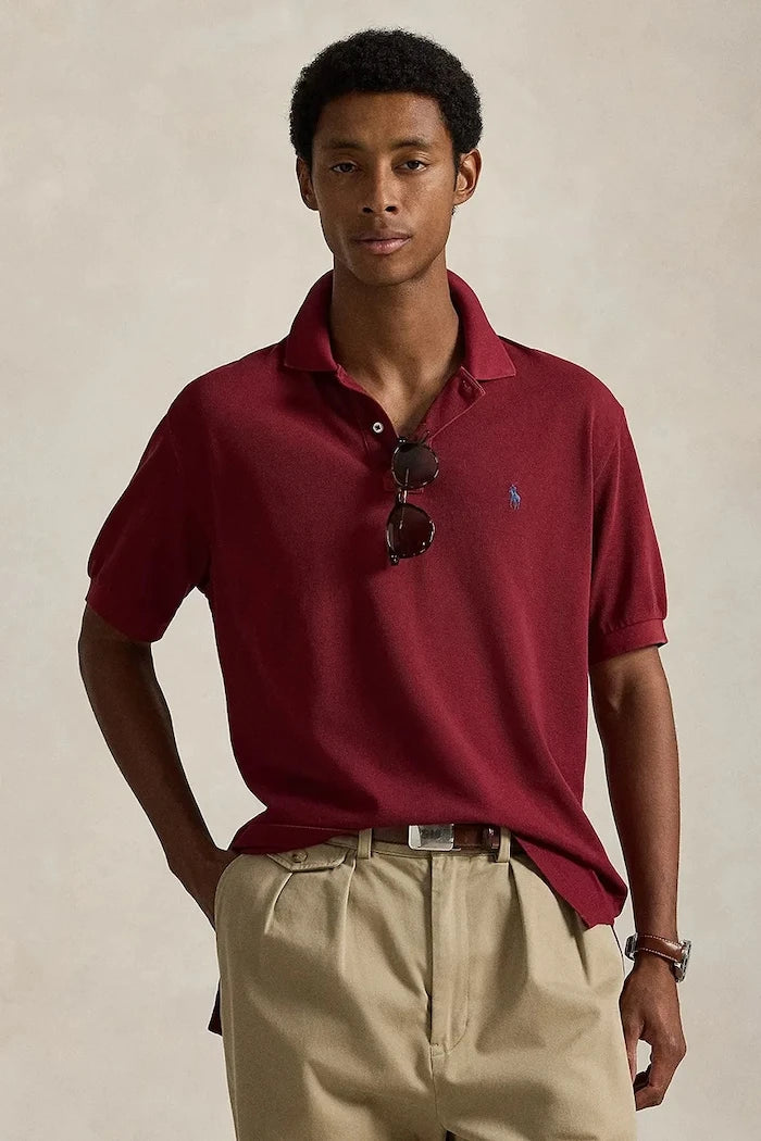 Памучна тениска с яка Polo Ralph Lauren