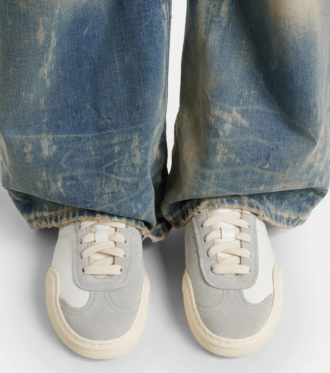 Acne Studios - Suede-trimmed leather sneakers