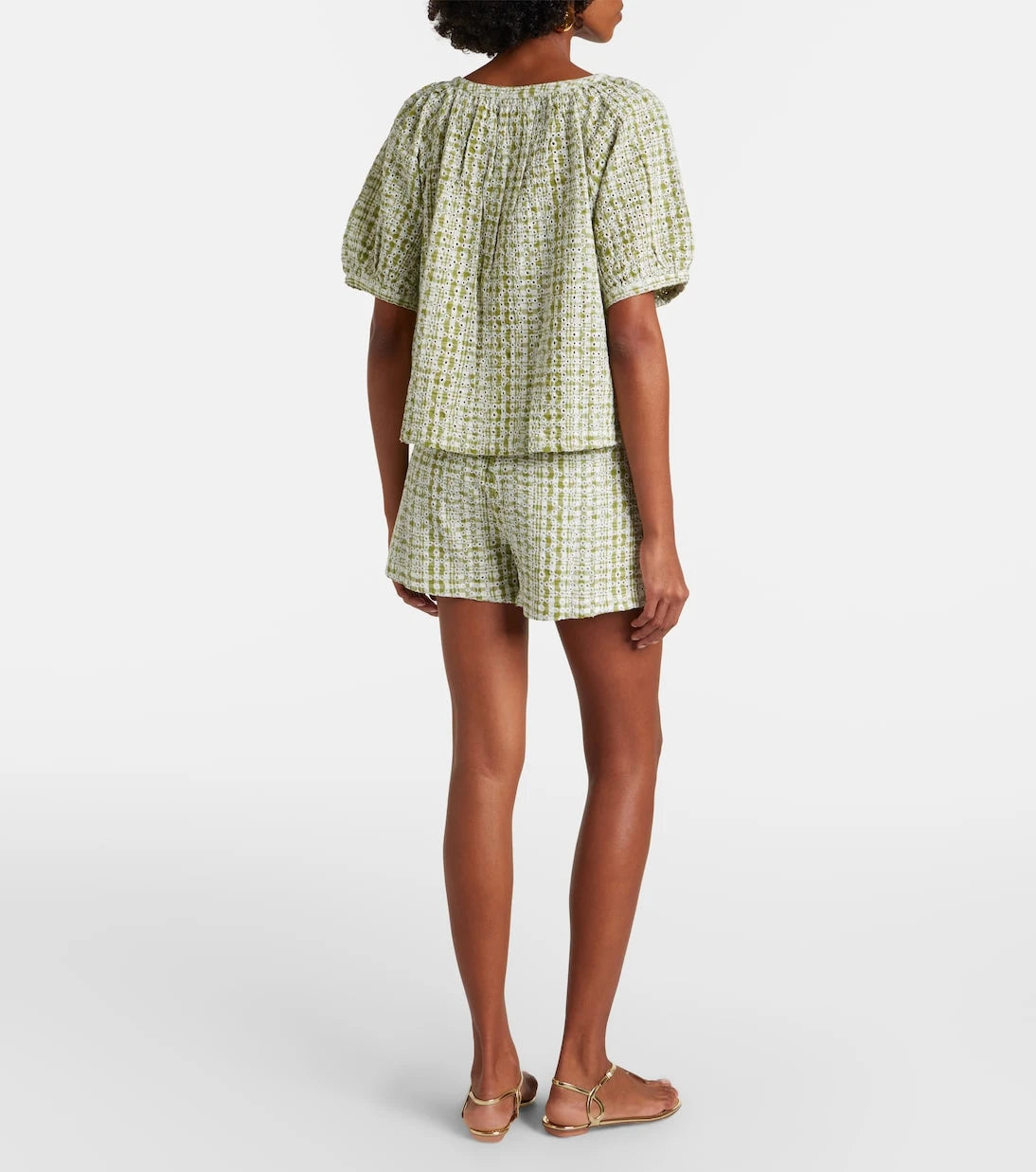 Velvet - Daniela embroidered cotton-blend shorts