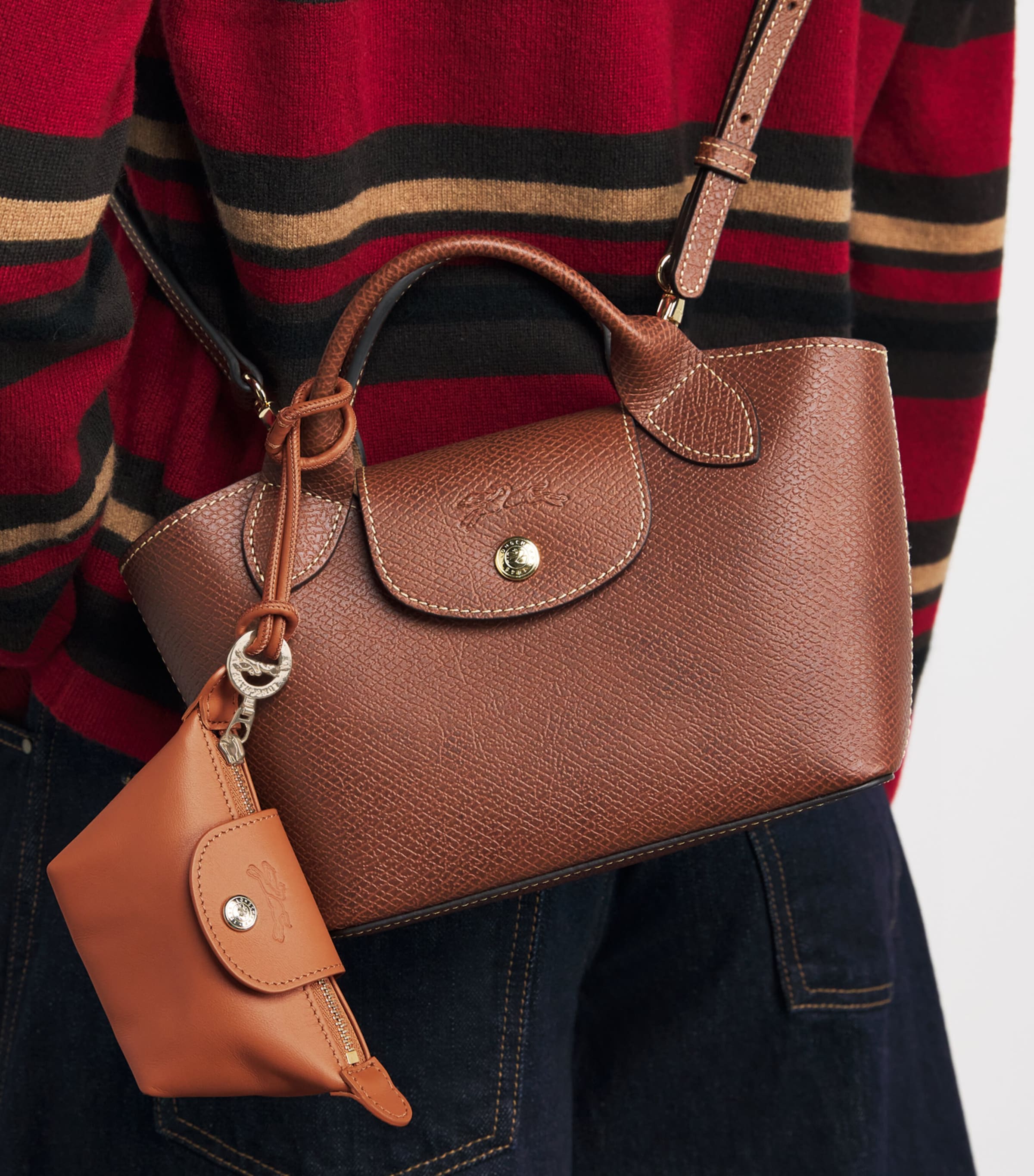 Longchamp Brown Leather Le Pliage Xtra Coin Purse