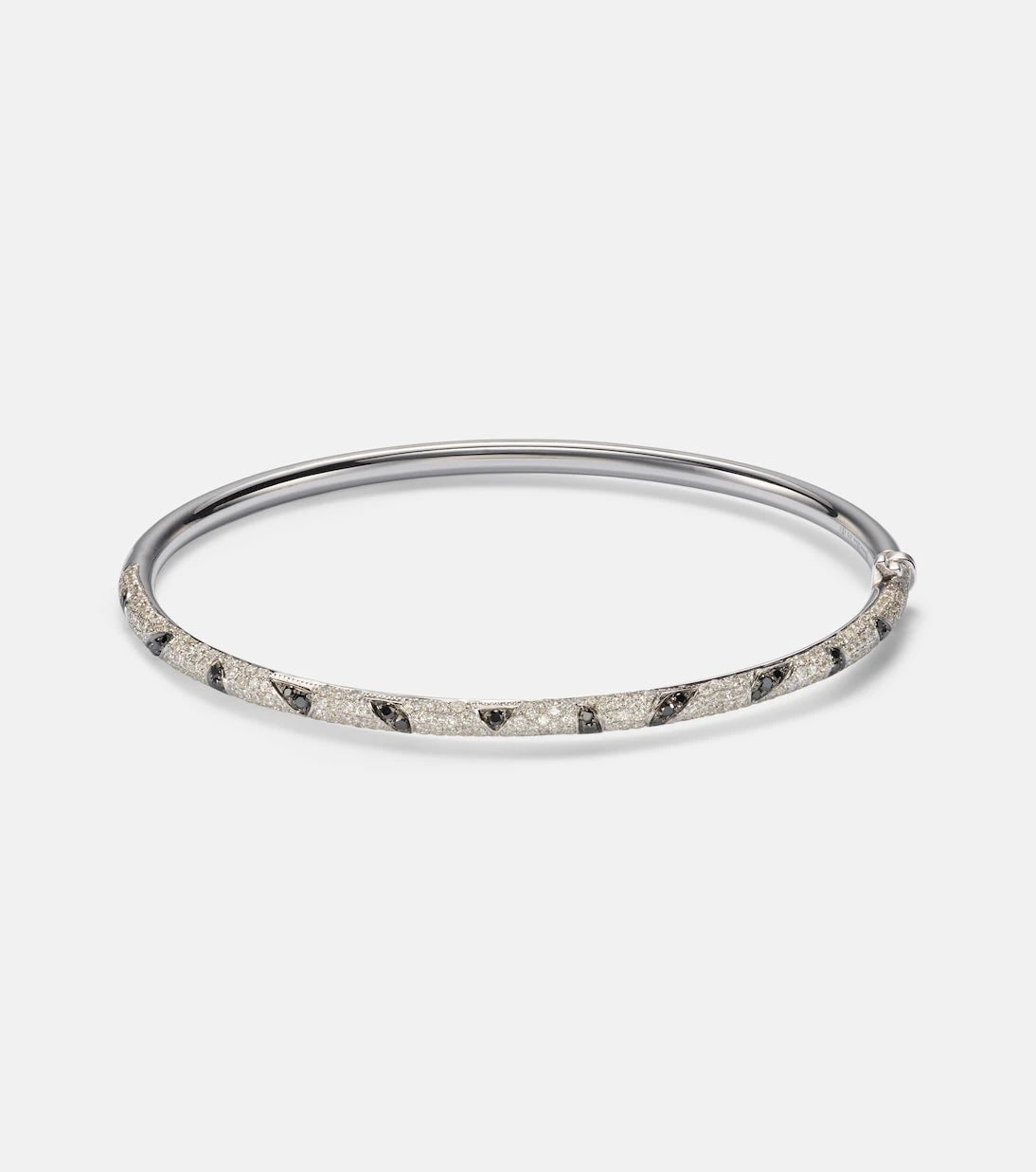Yvonne Léon - Jonc Zèbre 9kt white gold bracelet with diamonds