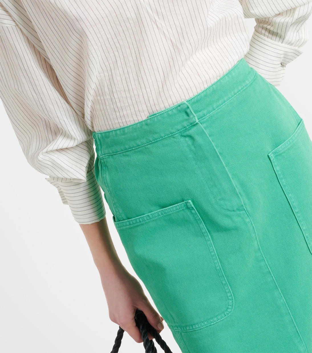 Max Mara - Werther cotton drill midi skirt
