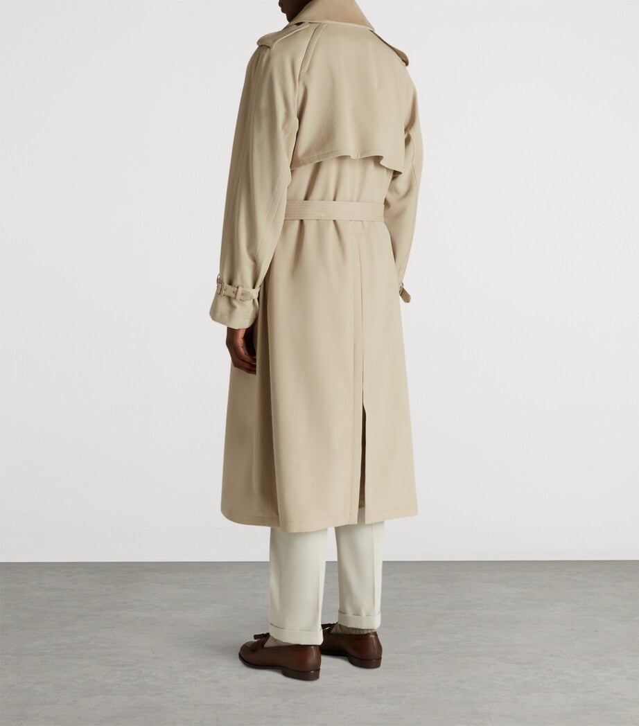 Dunhill Beige Wool Trench Coat