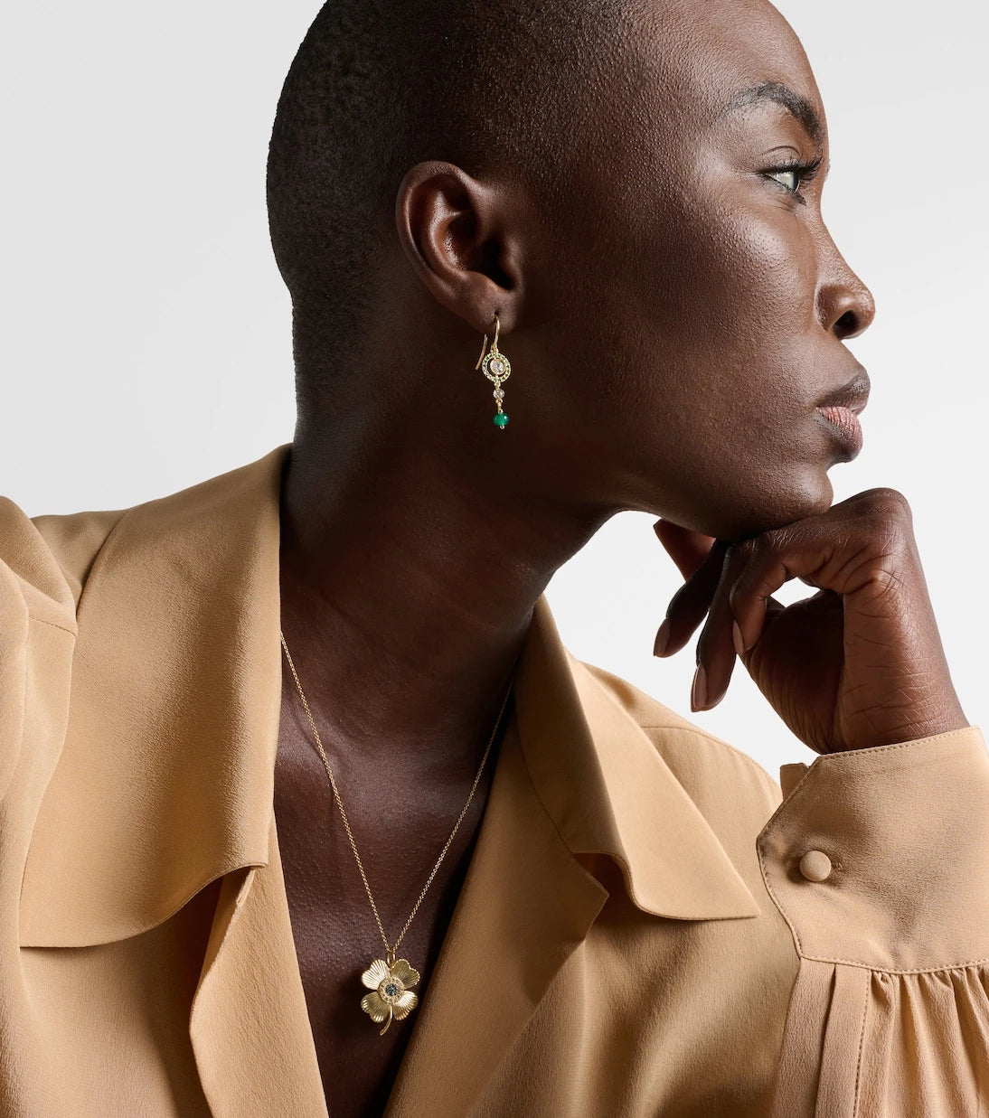 Ileana Makri - Orbit 18kt gold drop earrings with gemstones