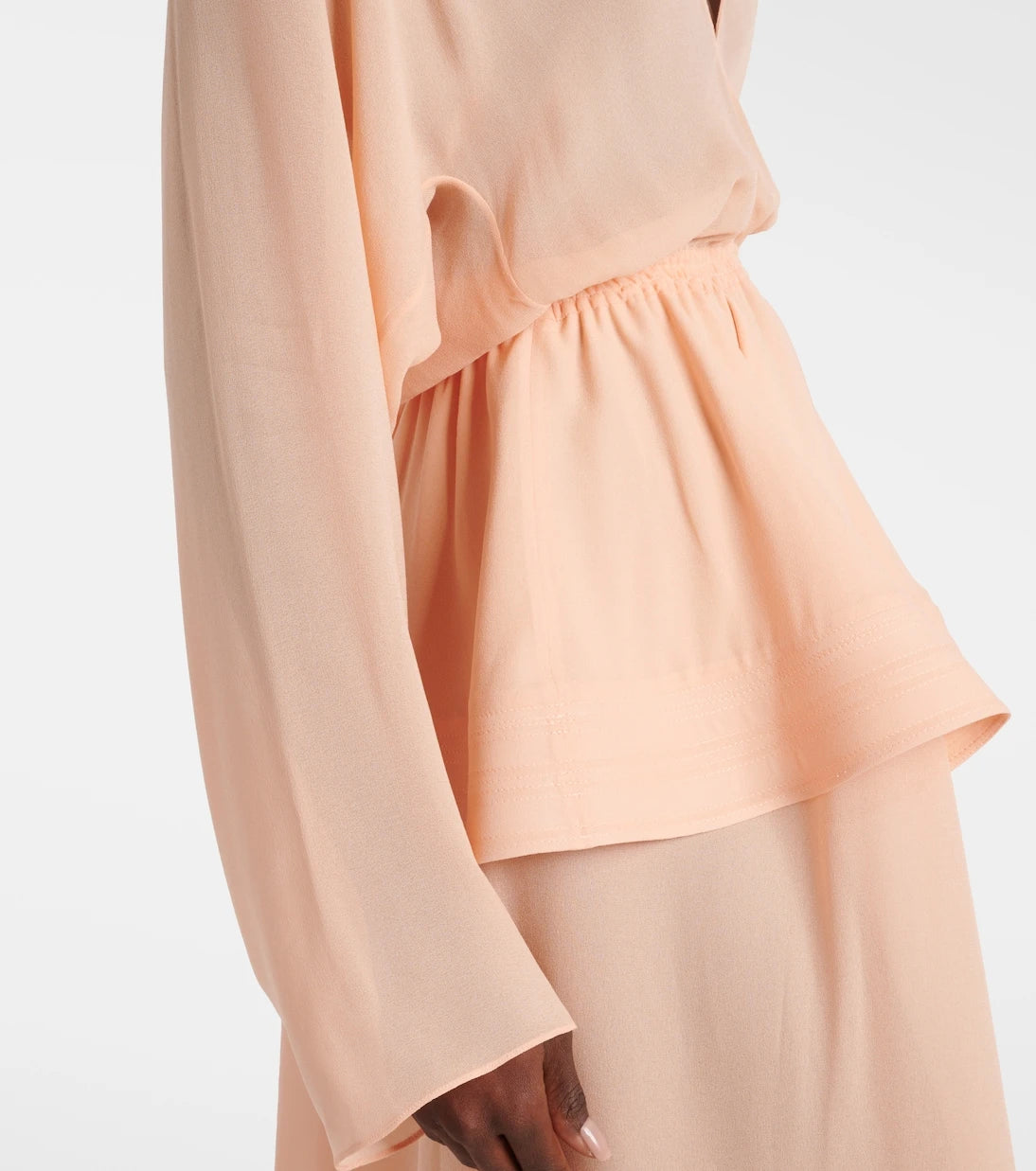 Alaïa - Peplum georgette maxi dress