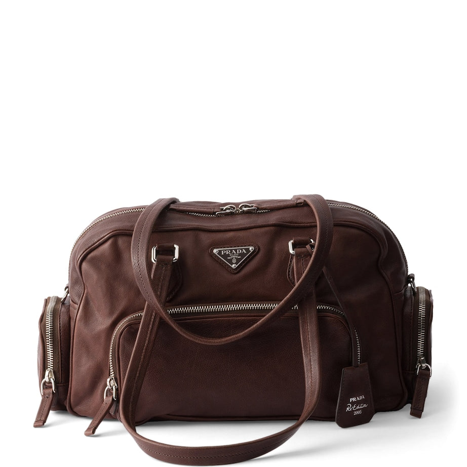 Large Washed Leather Shoulder Bag