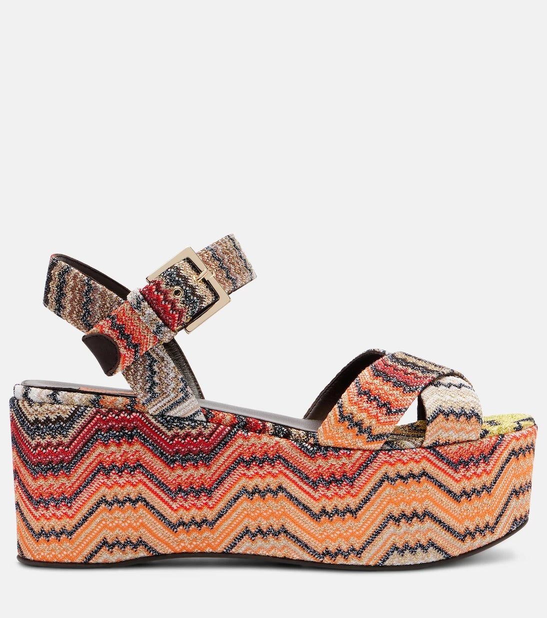 Missoni - صندل بلاتفورم جوليا بتصميم متعرج من قماش اللاميه