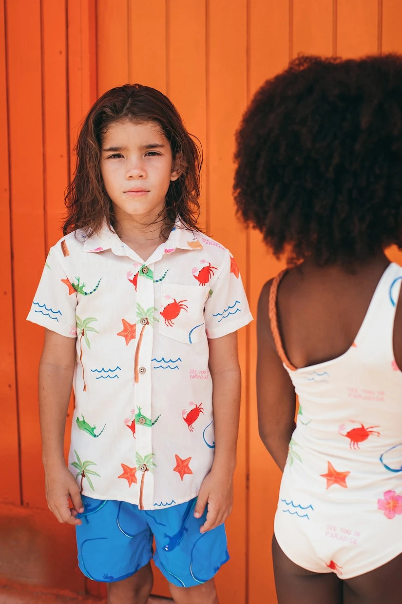 Pepita&Me - Printed bowling shirt