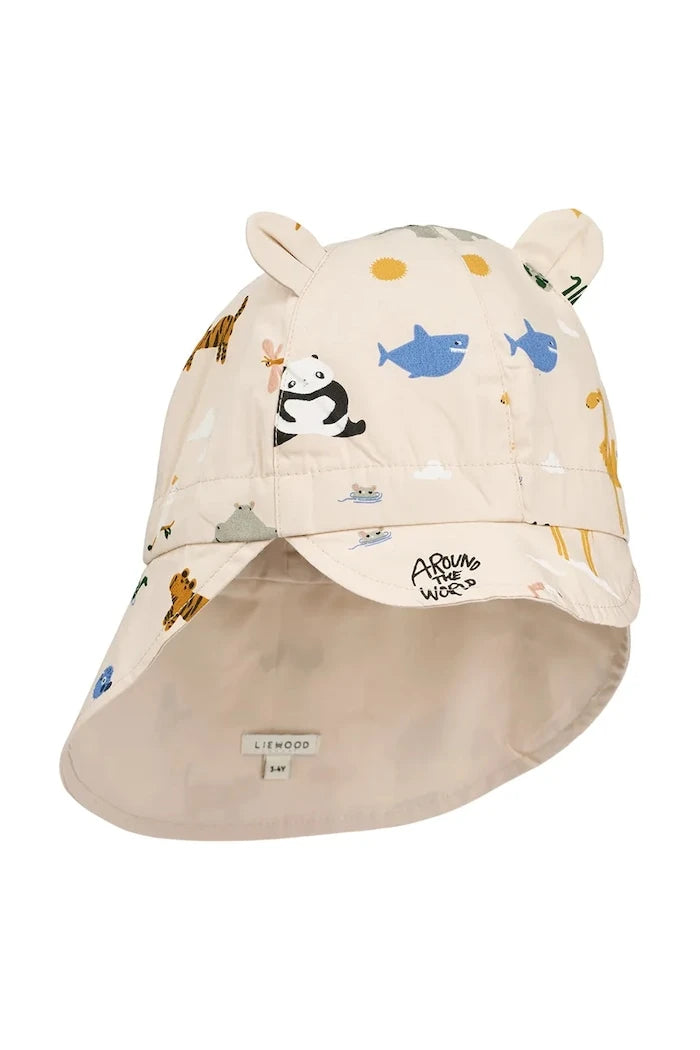 Детска памучна шапка с козирка Liewood Gorm Reversible Sun Hat With Ears