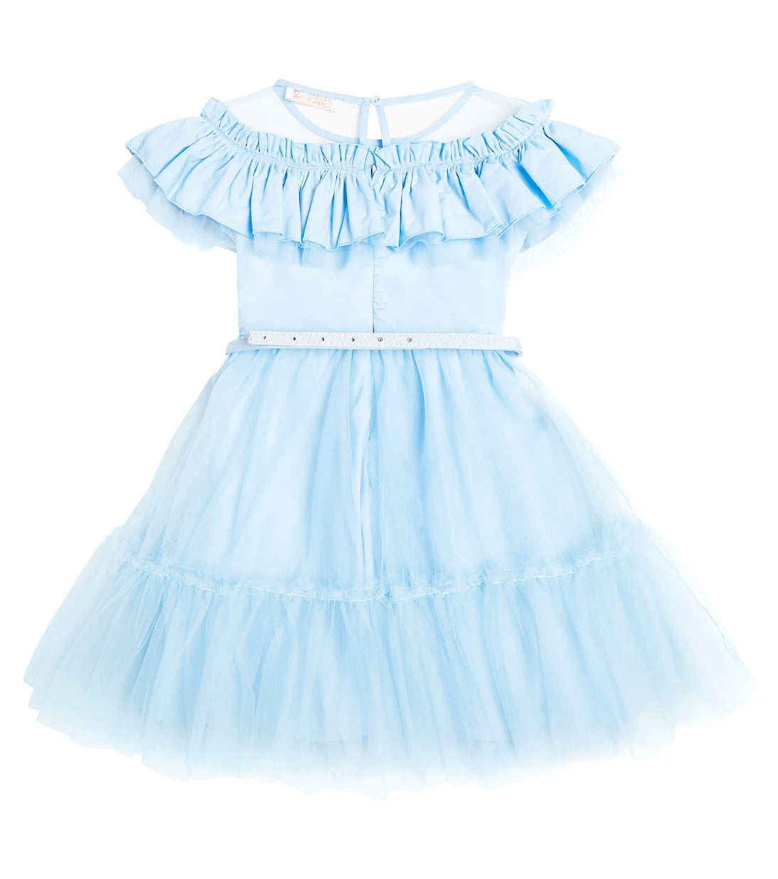 Monnalisa - Ruffled bow-detail tulle dress