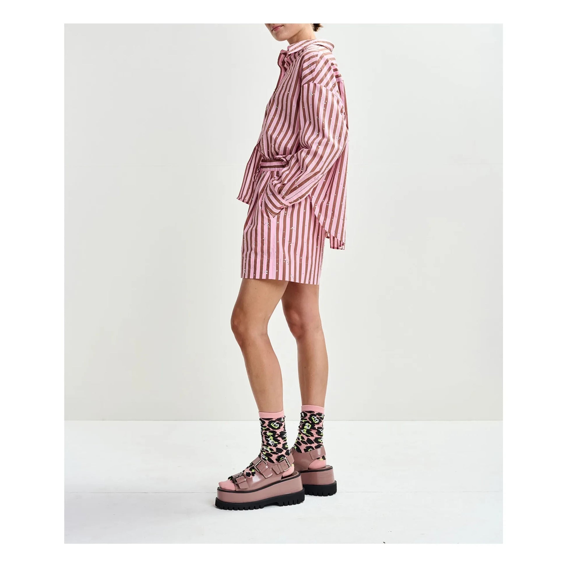 Essentiel Antwerp - Jeeuw Striped Shorts | Pink