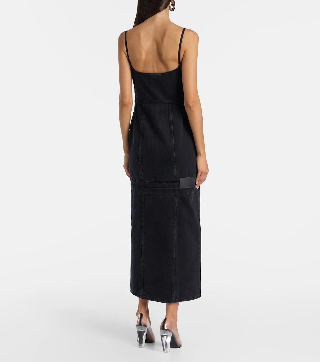 Stella McCartney - Lace-trimmed denim maxi dress