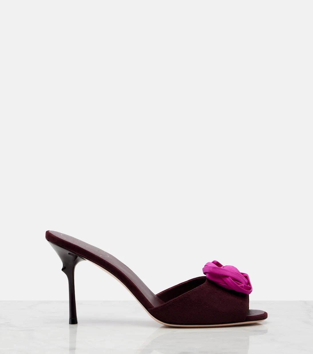 Roger Vivier - Epine Rose suede mules