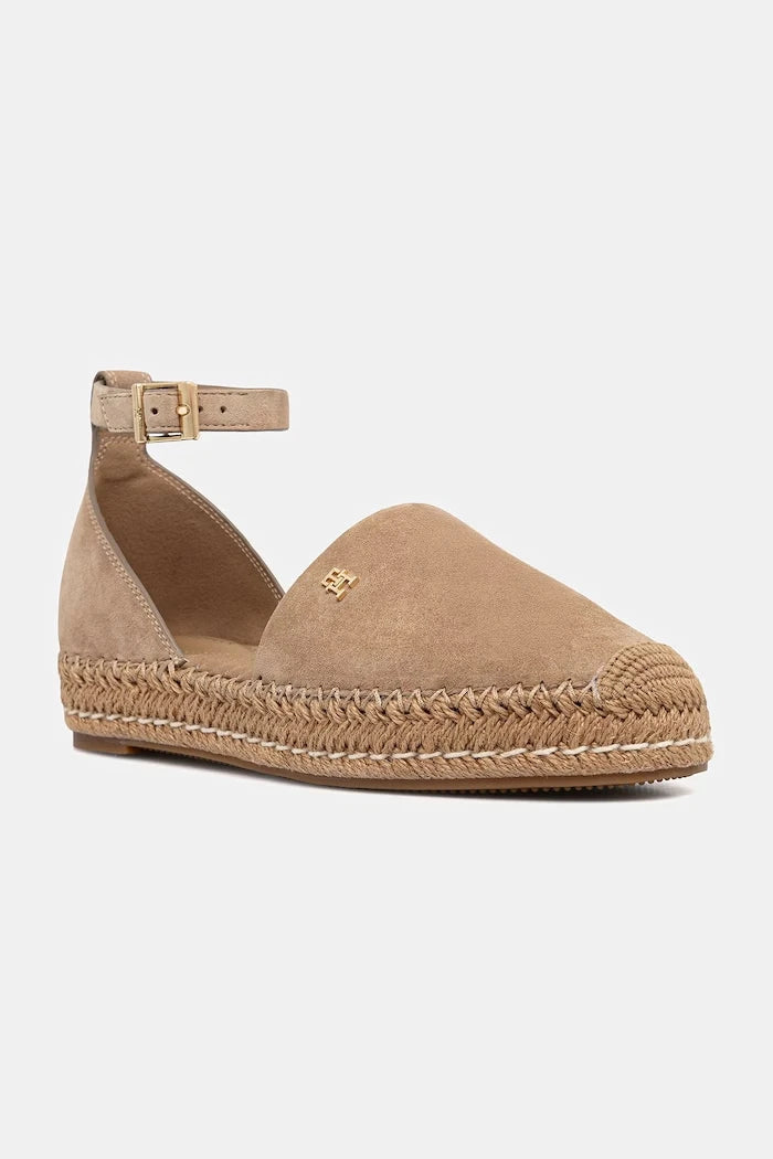 Tommy Hilfiger platform espadril kadın süet ayakkabı TH PLATFORM ESPAD SUEDE STRAP