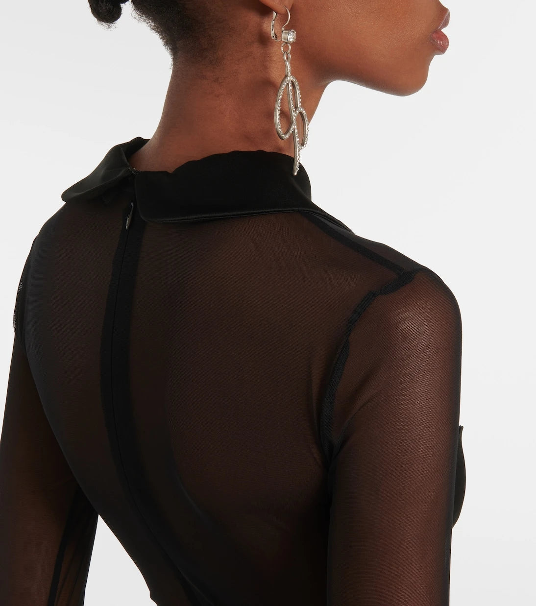 Blumarine - Mesh and satin midi dress