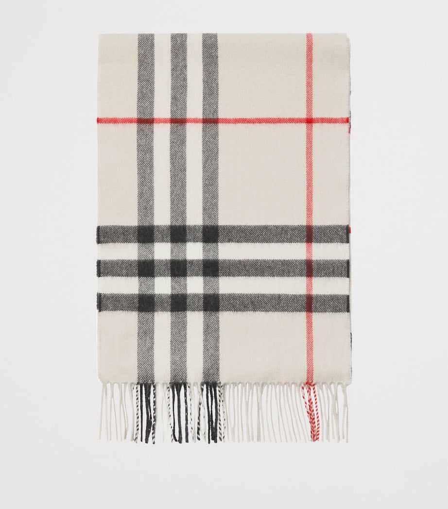 Burberry Beige Cashmere Check Scarf