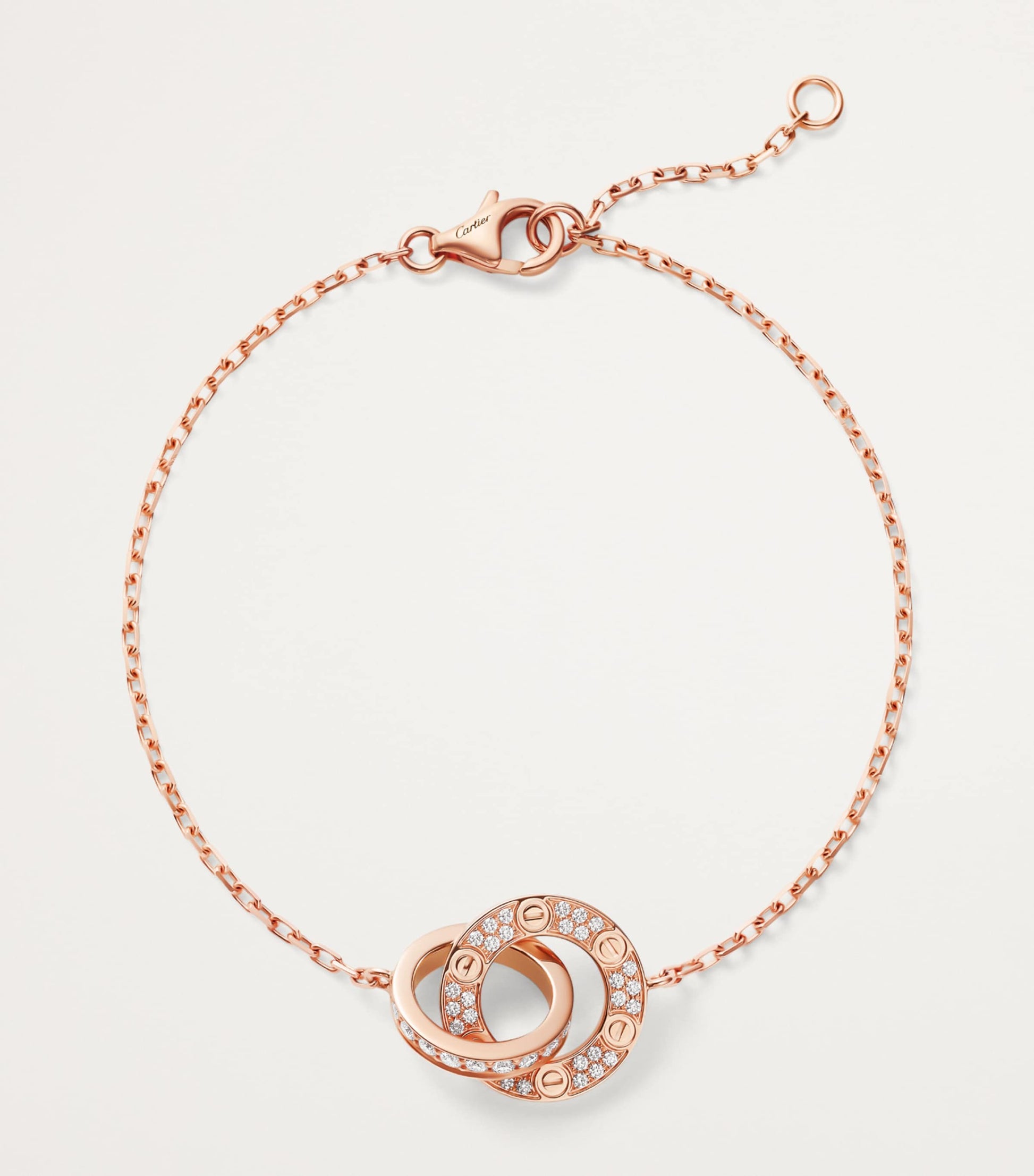 Rose Gold and Diamond LOVE Chain Bracelet