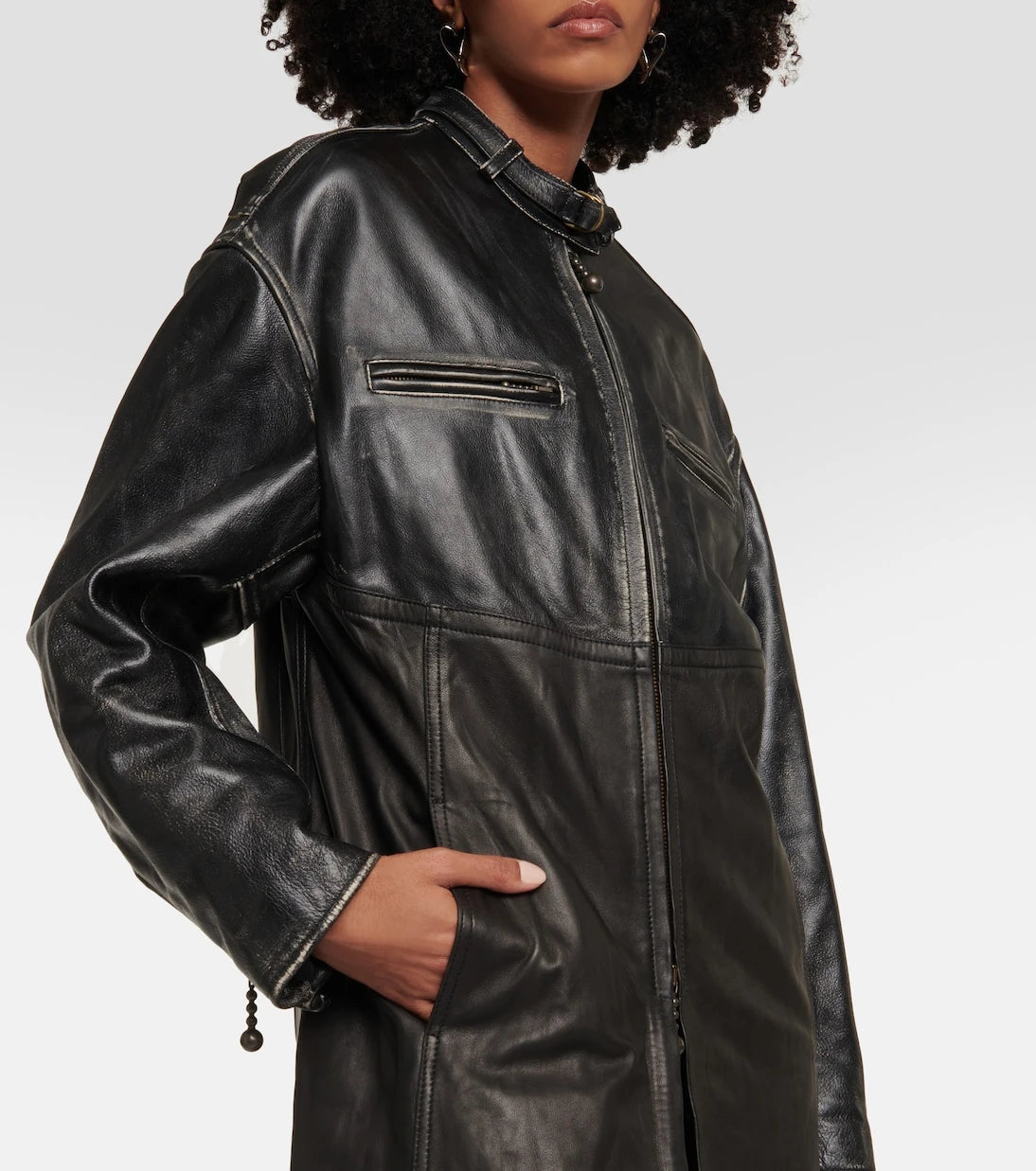Acne Studios - Paneled leather coat