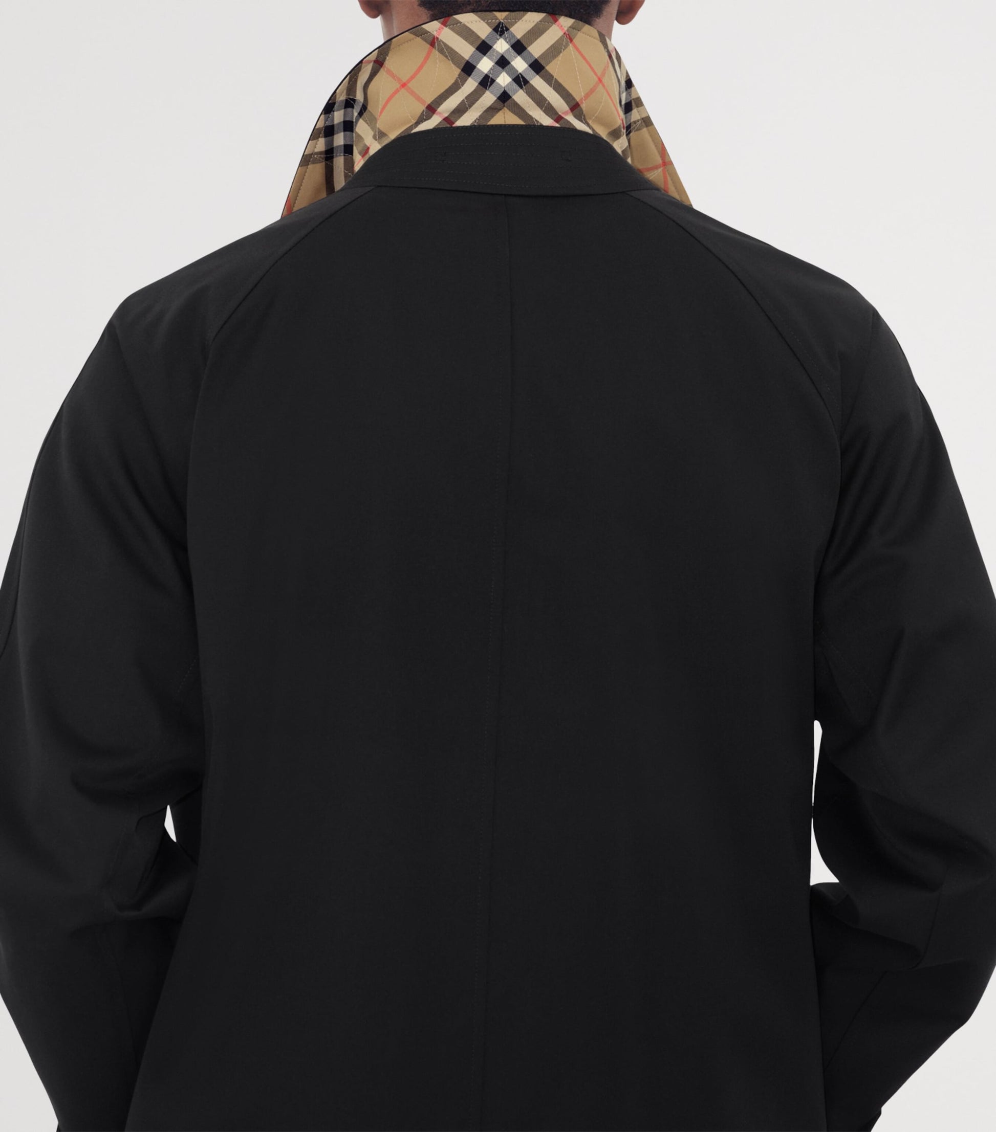Burberry Black Cotton Camden Heritage Mid-Length Car Coat
