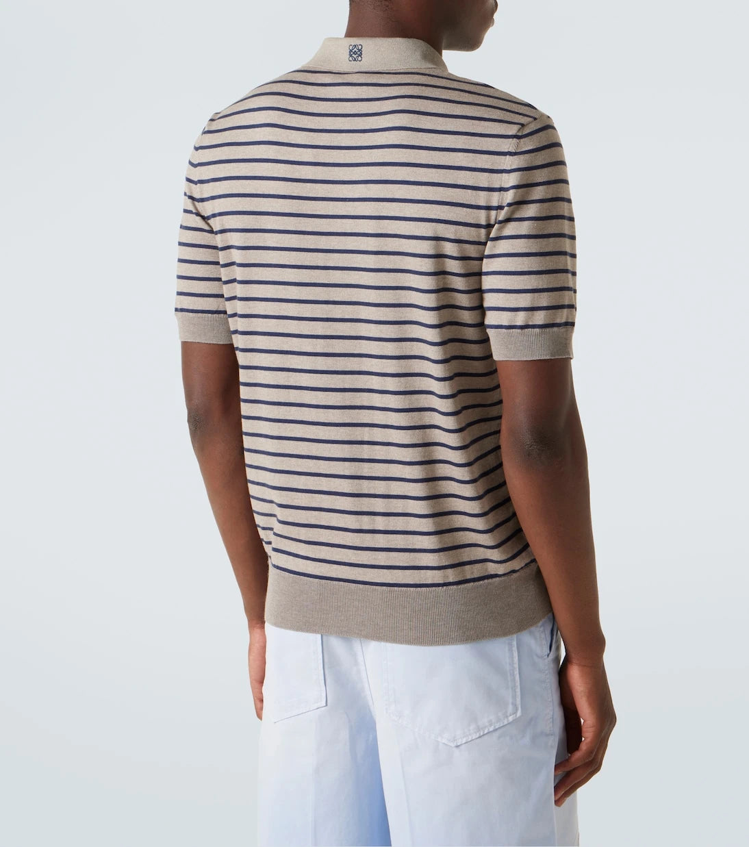 Loewe - Knitted striped cotton-blend polo shirt