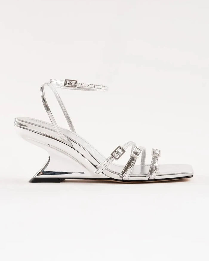 Souliers Martinez eğimli platformlu deri sandalet EDEN