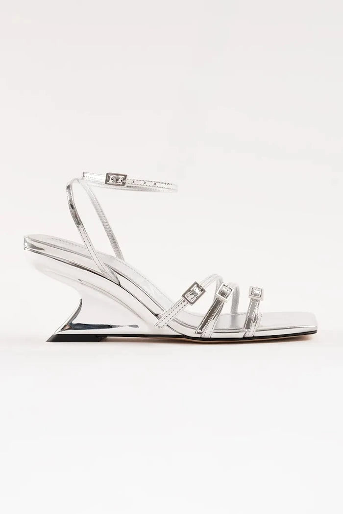 Souliers Martinez eğimli platformlu deri sandalet EDEN