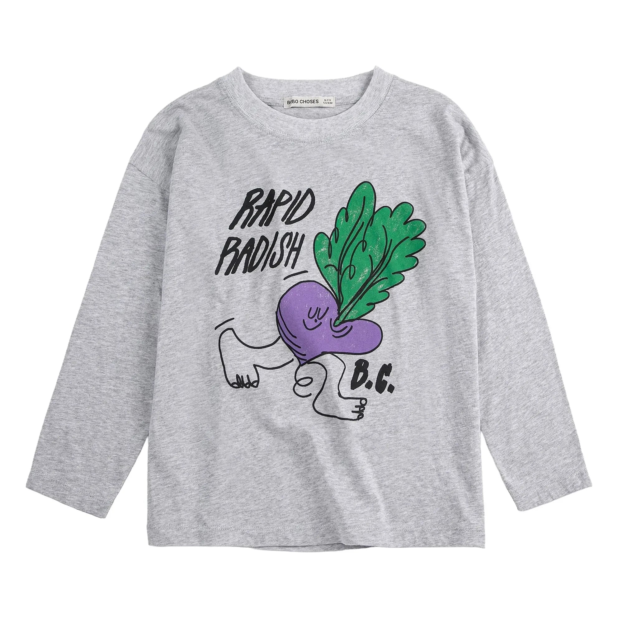 Bobo Choses - Rapid Radish organic cotton T-shirt | Heather grey